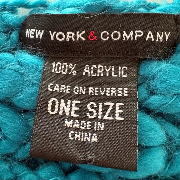 New York & Co. Teal Knit Scarf - Picture 5 of 5